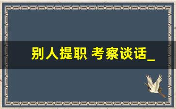 别人提职 考察谈话_干部提任考察个别谈话